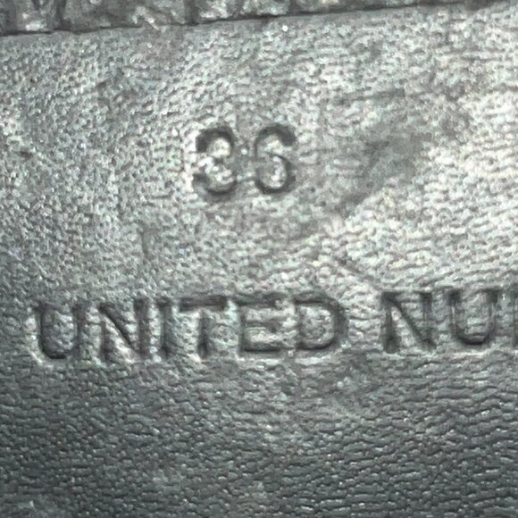 UNITED NUDE MIRROR LOW ROCKET HEEL FUR  POINTY TOE BLACK PEBBLE LEATHER MULE 36 - Picture 11 of 11